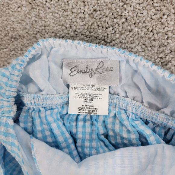 Emily Rose Unicorn Dress 18mo Blue Gingham Check Seersucker Halter‎ Sundress - Picture 2 of 14